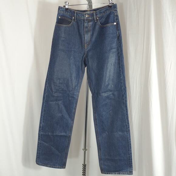 Alexander Wang 'Ez' Mid Rise Relaxed Straight Denim Jean Size 29 - Picture 2 of 5